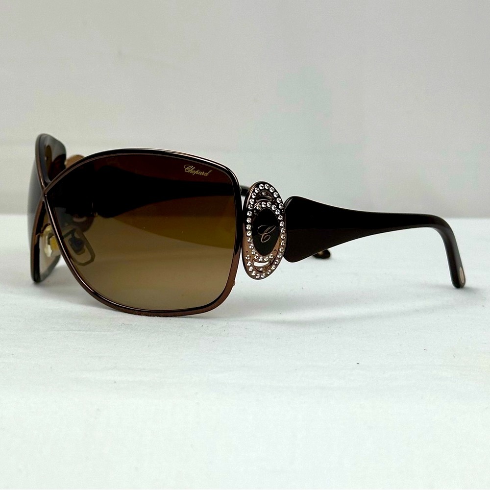 Chopard Women's Brown Gradient Logo Oval Sunglasses